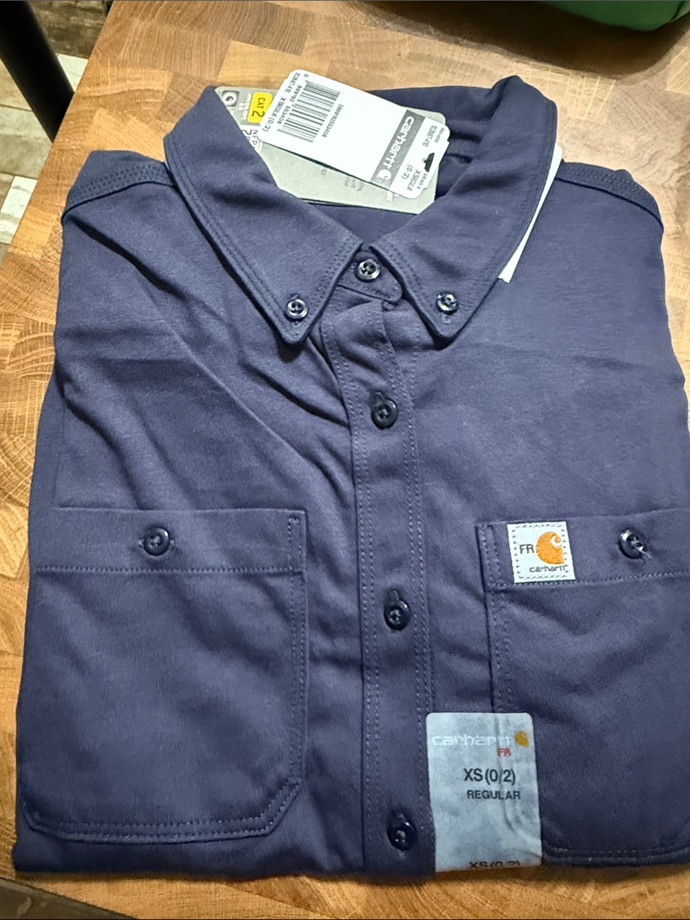 Carhartt women’s  Dark Navy Button-Down Work Shirt